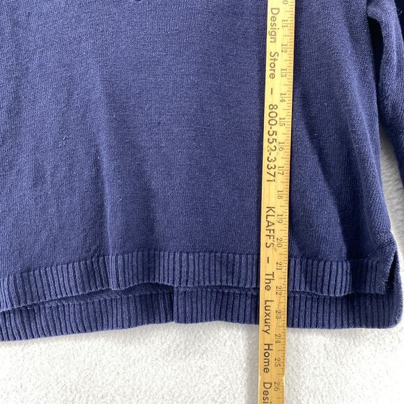 EILEEN FISHER Sweater XL Organic Linen Boxy V-Neck Pullover Jumper Blue - Picture 10 of 11